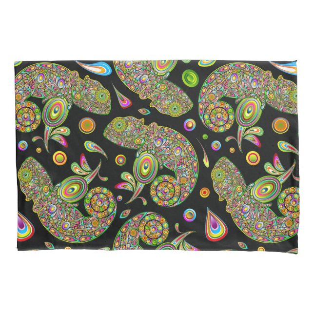 Chameleon Psychedelic Fantasy Pillowcase (Front)