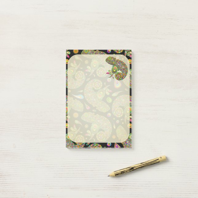 Chameleon Psychedelic Fantasy Post-it Notes (On Desk)