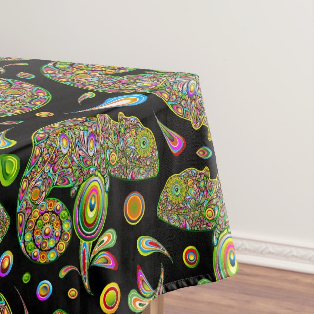 Chameleon Psychedelic Fantasy Tablecloth (In Situ)
