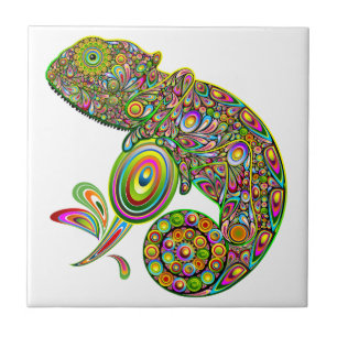 Chameleon Psychedelic Fantasy Tile