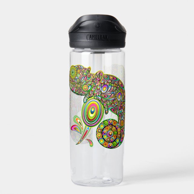 Chameleon Psychedelic Fantasy Water Bottle (Back)