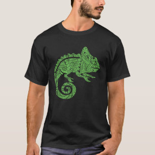 Chameleon Reptile Animal Aztec Maya Maori Tribal P T-Shirt