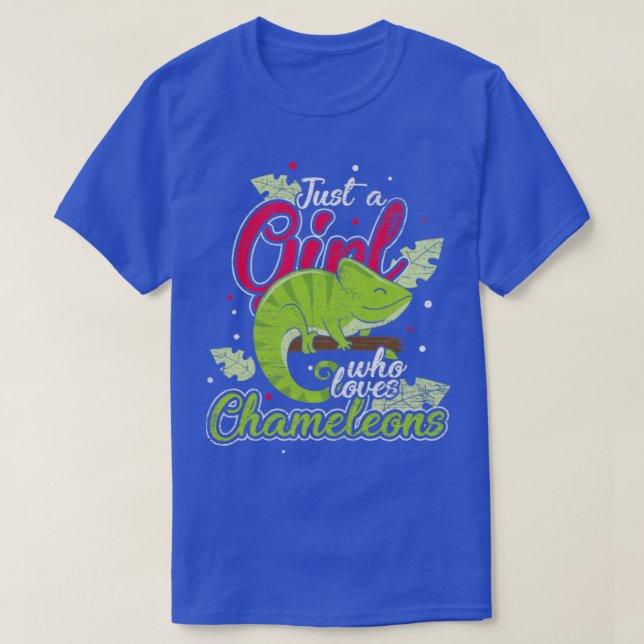 Chameleon Reptile Girl Retro Chameleons T-Shirt (Design Front)