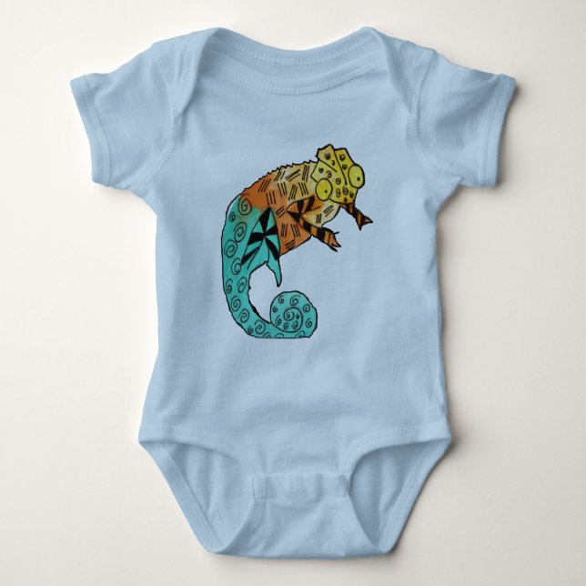Chameleon reptile ink baby bodysuit (Front)