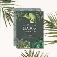 Chameleon Reptile Tropical Green Boy Birthday