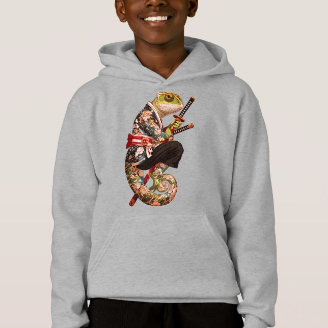 Chameleon Samurai – Tattooed Warrior with Katana (Front)