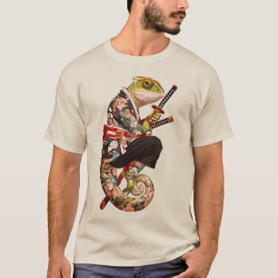 Chameleon Samurai – Tattooed Warrior with Katana T-Shirt