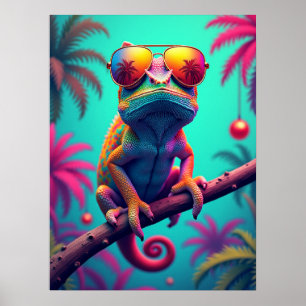 Chameleon Shades – Pop Art Fashion Meme Pet Poster