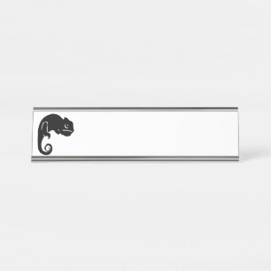 Chameleon Silhouette Desk Name Plate
