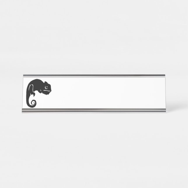 Chameleon Silhouette Desk Name Plate (Front)