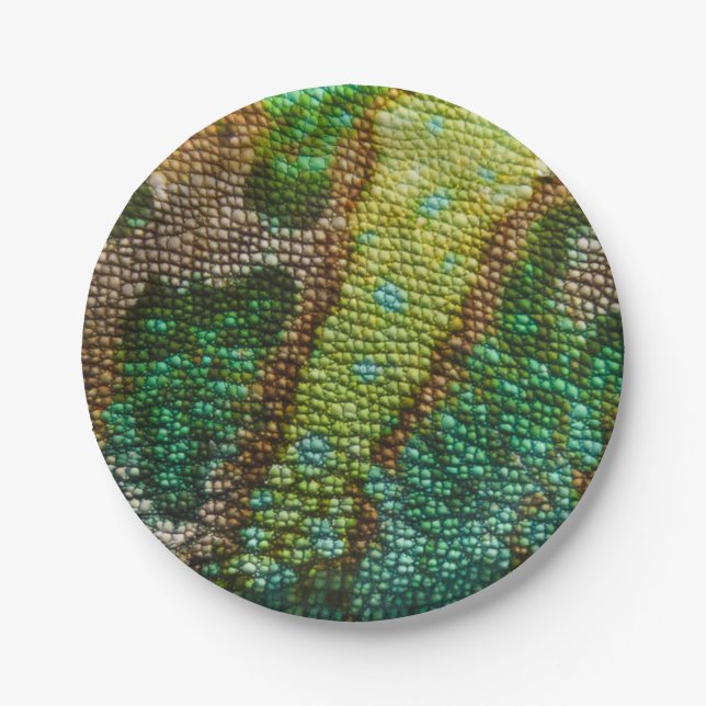 Chameleon Skin Texture Template Paper Plate (Front)