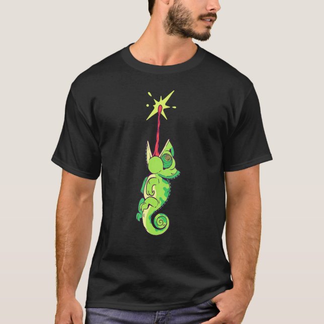 Chameleon Tongue Out Splat And Hang T-Shirt (Front)