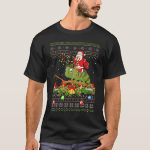 Chameleon Ugly Santa Riding Chameleon Christmas T-Shirt