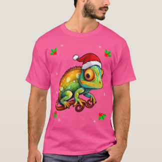 Chameleon Wearing Santa Hat Xmas Christmas Chamele T-Shirt