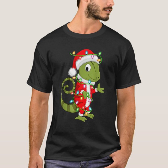 Chameleon Xmas Lighting Santa Costume Chameleon Ch T-Shirt (Front)