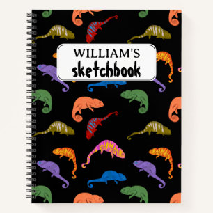 Chameleons Colourful Reptile Lizard Kids Sketchboo Notebook