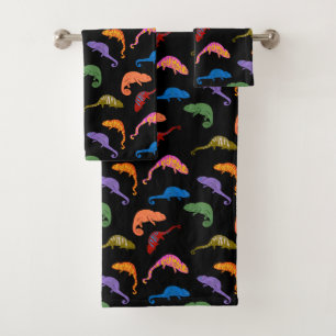 Chameleons Colourful Reptile Lizards Kids Bath Towel Set