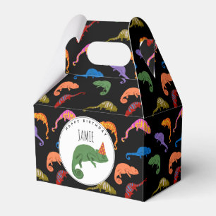 Chameleons Colourful Reptile Lizards Kids Birthday Favour Box