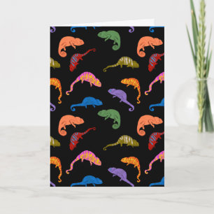 Chameleons Colourful Reptile Lizards Kids Card