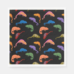 Chameleons Colourful Reptile Lizards Kids Napkin