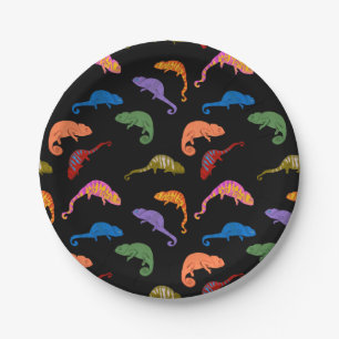 Chameleons Colourful Reptile Lizards Kids Paper Plate