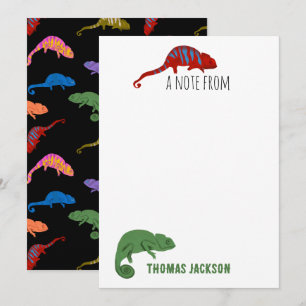 Chameleons Colourful Reptile Lizards Kids Thank You Card