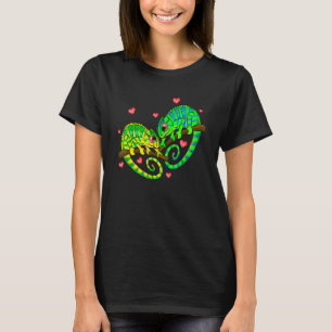 Chameleons Couples Love Hearts Retro Style Valenti T-Shirt