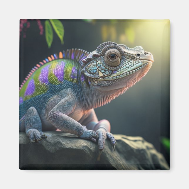 Chameleon's Lizard Wildlife: Colourful Reptile Pet Magnet (Front)