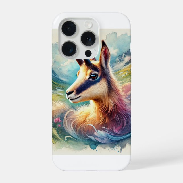 Chamois in the Alpine Light 061024AREF130 - Waterc iPhone Case (Back)