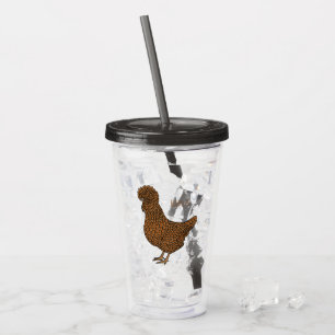 Chamois polish chicken cartoon illustration  acrylic tumbler