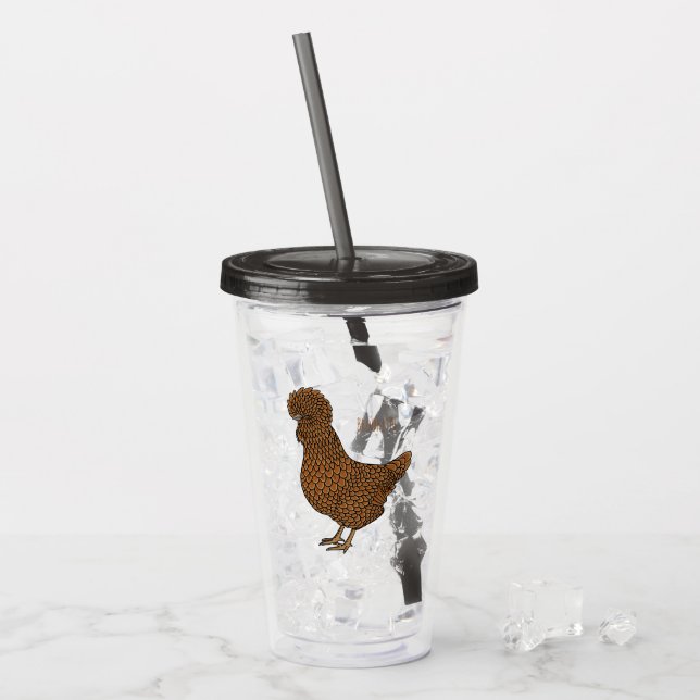 Chamois polish chicken cartoon illustration  acrylic tumbler (Front Ice)