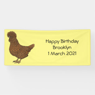 Chamois polish chicken cartoon illustration  banner