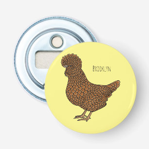 Chamois polish chicken cartoon illustration  bottle opener