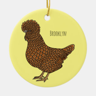 Chamois polish chicken cartoon illustration ceramic tree decoration