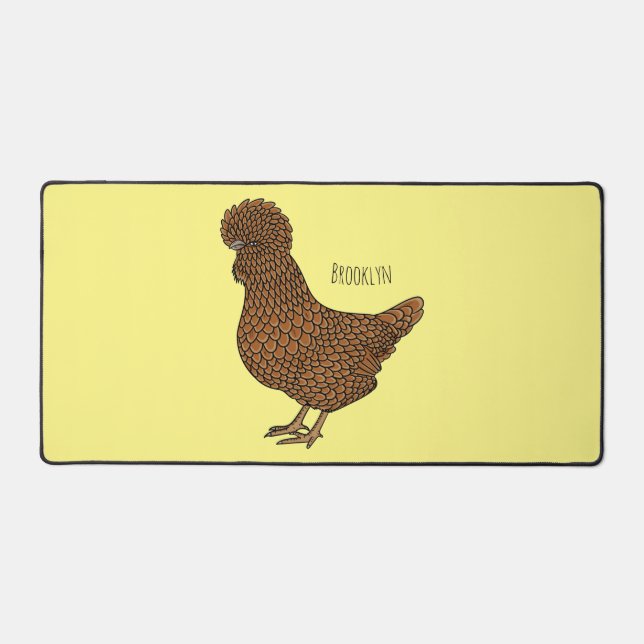 Chamois polish chicken cartoon illustration  desk mat (Front)