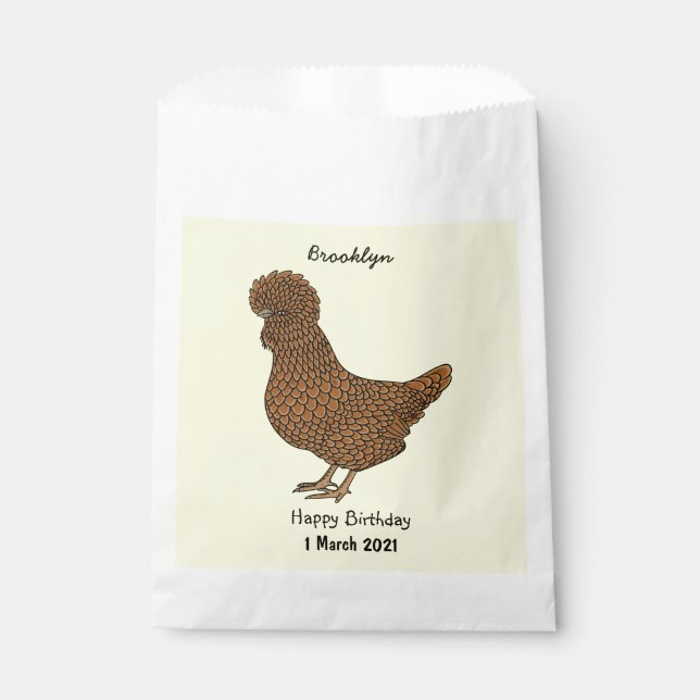 Chamois polish chicken cartoon illustration favour bags (Front)