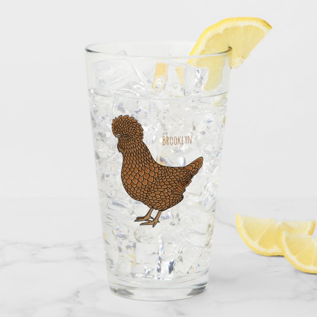 Chamois polish chicken cartoon illustration  glass (Back Ice)