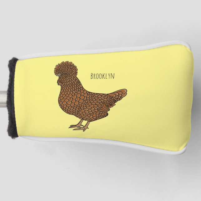 Chamois polish chicken cartoon illustration  golf head cover (Front)