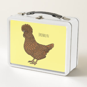 Chamois polish chicken cartoon illustration metal lunch box