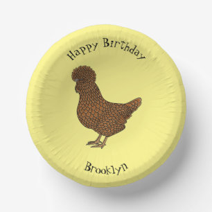 Chamois polish chicken cartoon illustration paper plate