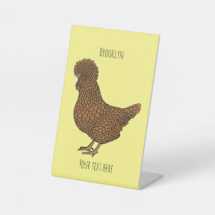 Chamois polish chicken cartoon illustration pedestal sign
