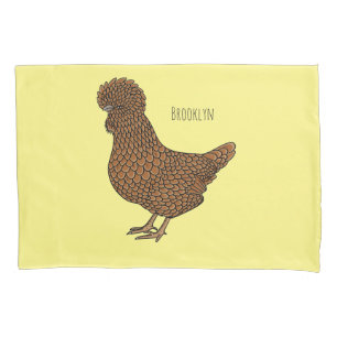 Chamois polish chicken cartoon illustration pillowcase
