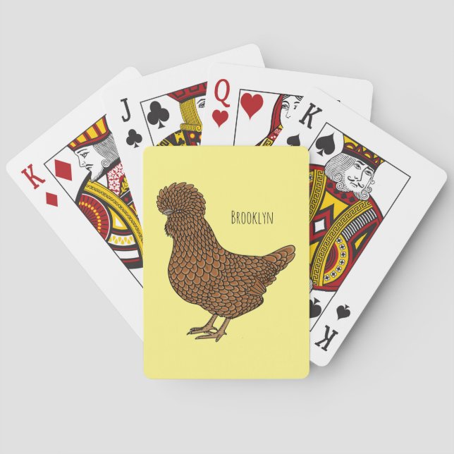 Chamois polish chicken cartoon illustration playing cards (Back)