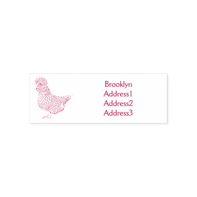 Chamois polish chicken cartoon illustration  self-inking stamp (Design)