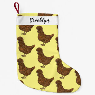 Chamois polish chicken cartoon illustration  small christmas stocking