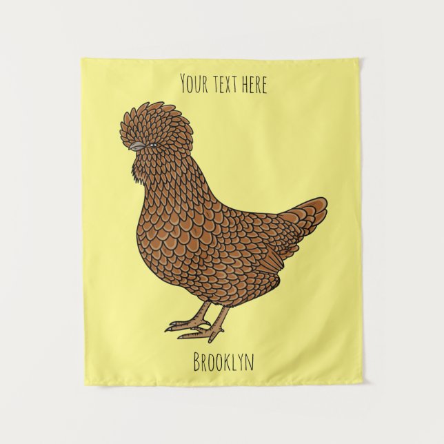 Chamois polish chicken cartoon illustration tapestry (Front)