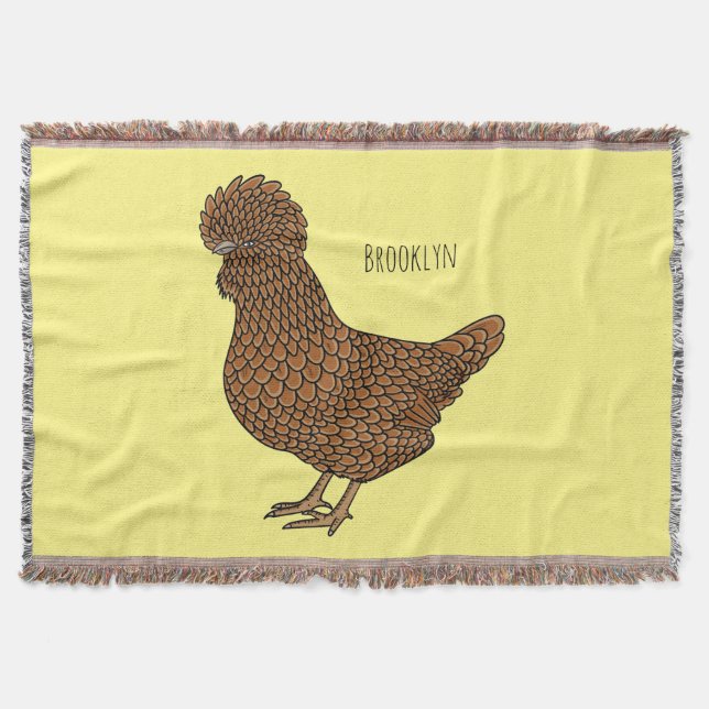 Chamois polish chicken cartoon illustration  throw blanket (Front)