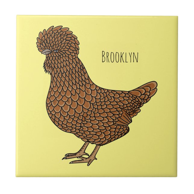 Chamois polish chicken cartoon illustration tile (Front)