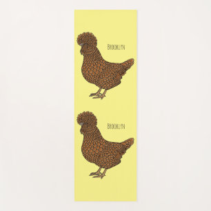 Chamois polish chicken cartoon illustration  yoga mat