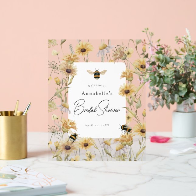 Chamomile & Daisies Bridal Shower Welcome Acrylic Sign (Wedding)